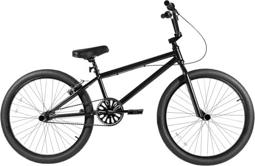 VEVOR BMX Bike, 24-Inch Wheel Freestyle Bike, Race Bike with 4 Pegs, Beginner-Level BMX to Advanced Riders, BMX Bicycles for Teen Adult Men Women, Durable Hi-Ten Steel Frame, Easy to Assemble