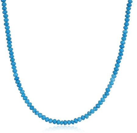 GAVU Herren Edelstein Halskette aus blauer Türkis Perlenkette für Männer 50cm