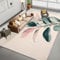 Generisch Teppich Wohnzimmer 80 x 150cm Rechteckig Blätter von Gummibäumen Teppich- Rutschfester Teppich Schlafzimmer, Esszimmer, Küche Weich Flauschiger Tepich Einfache Reinigung Beige