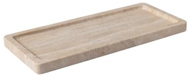Villeroy & Boch - Manufacture Travertine Serving Platter Beige, Hand-Crafted, Rectangular Plate Made from Natural Stone in Sand, Rectangular Plate Stone, Crockery, Travertine