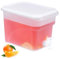 Relaxdays Dispensador de Bebidas para Nevera, 4,8 L, Surtidor de Agua con Grifo y Tapa, Plástico, Transparente/Blanco
