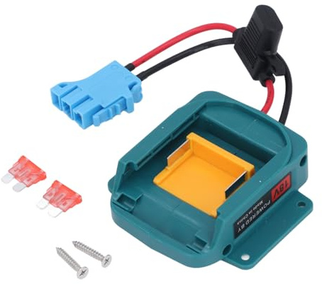 Makital 18V Battery Adapter for Remote Car RC Electric Toys Robots | Battery Conversion Kit With Connector+Fuse, for Makita18V Bl1850 Bl1860 Bl1840 Bl1830 Bl1820 (Blue-Plug)