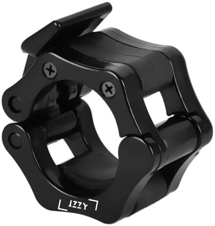 IZZY Cierres para Pesas Olímpicas 50mm – Collares de Barra Reforzados, Abrazaderas de Gimnasio, Clips de Seguridad para Levantamiento, Powerlifting, Crossfit, Fitness, Barbell Collars