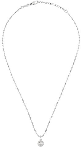 Breil, Collezione Emblems, Collana Uomo in Acciaio con Pendente a Forma di Rosa dei Venti, Finitura Satinata, Chiusura a Moschettone, Lunghezza Regolabile fino a 47 cm