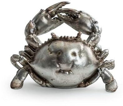 Brown and Ginger Thirsty Crab Wine Bottle Holder (Antique Silver)