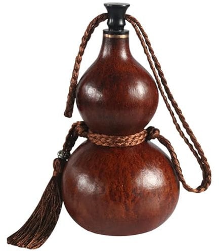Iewroyt Bouteille de Gourde Traditionnelle Gourde à Bois Contenant Une Bouteille d'eau à la Artisanale