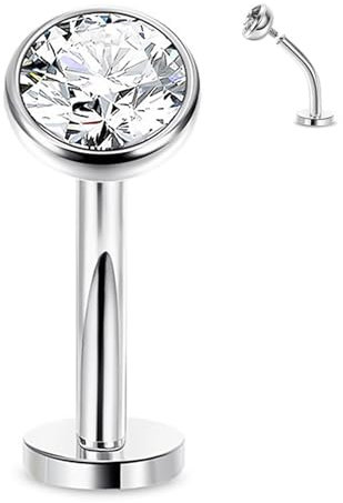 Omnikryp Piercing Ombligo, Piercing Ombligo Titanio, Pircing Banana Curvada, Forma de Barra Curvada, Joyería Unisex (1.6 mm x 12 mm)