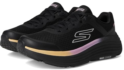 Skechers Women's Max Cushioning Endeavour Canova Sneaker, Black/Pink, 8 Wide