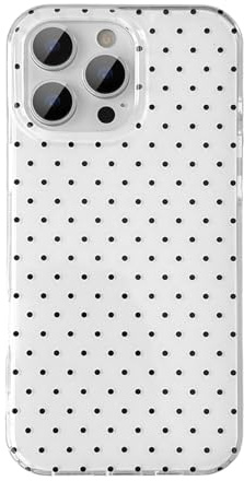 QLTYPRI for iPhone 14 Pro Case Cute Polka Dot Phone Case, White | Polka Dot Aesthetic Phone Case for Girls Women, Raised Camera Protection, Durable TPU Slim Shockproof Protective Phone Cover