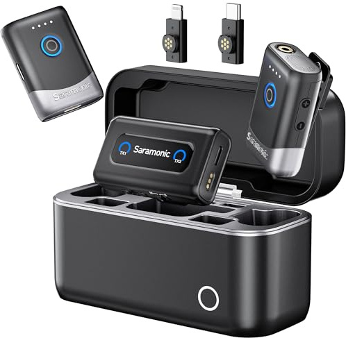 Saramonic Mix microfono Lavalier wireless 200 m, microfono Lightning USB-C per iPhone 7-17 serie, Android, fotocamera, microfono a scatto per Vlogging, Streaming, YouTube