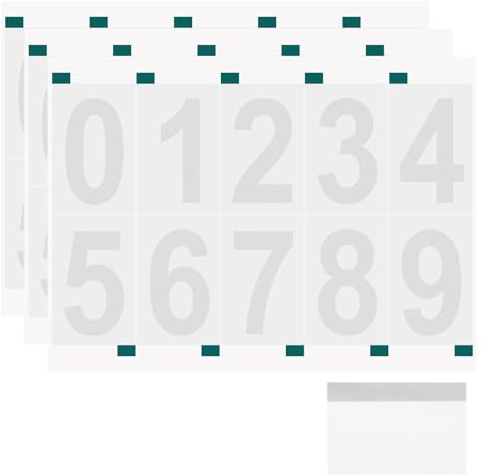 QUARKZMAN 3 Blätter Zahlen Aufkleber, 7.5cm Mailbox Nummern Aufkleber, 0-9 Vinyl Sticker Zahlen, Reflektierendes Aufkleber, Nummernaufkleber für Briefkasten Postkasten Schilder - Weiß