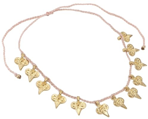 GURU SHOP Makramee Kette Modeschmuck, Boho Kopfschmuck Tiara - Rosa