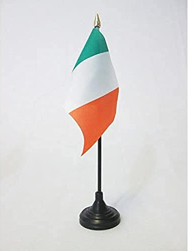 AZ FLAG - Tischflagge Irland - 15x10 cm Goldene Splitze - Irische Tischfahne 10 x 15 Cm - Flaggen