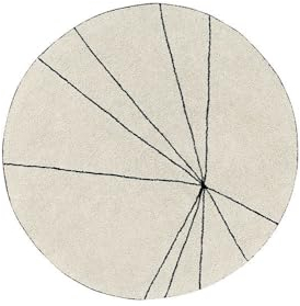 Lorena Canals Waschbarer Teppich Trace Beige Natürliche Baumwolle -Beige- Schwarz- 160x160 cm