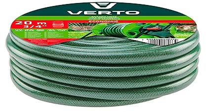 VERTO Gartenschlauch 3/4 Zoll, 20 m Länge, 4-lagiger - UV-beständig, Flexibel Schlauch - Wasserschlauch mit Anti-Algen-Innenausstattung, 24 bar Berstdruck - Grün