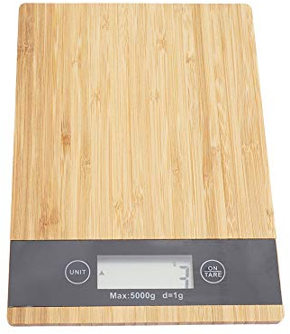 Digitale Küchenwaage, Bambus-LCD-Display Elektronische Küchenwaage Schmuck Lebensmittelwaage zum Backen Kochen