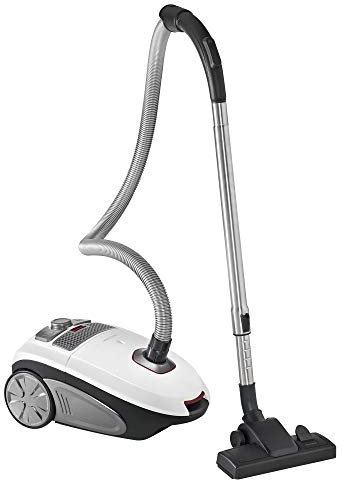 ProfiCare PC-BS 3041 Bodenstaubsauger, 3-Fach Mikrofiltersystem, Teleskoprohr aus Edelstahl, HEPA-Filter, gummierte Laufrollen, weiß