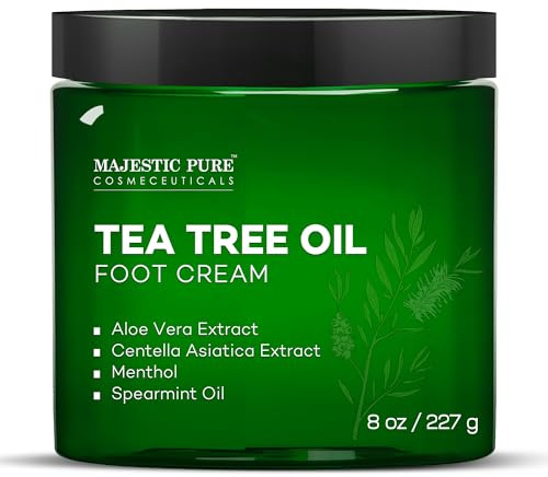 Majestic Pure Tea Tree Foot Cream with Tea Tree Oil - 8 Oz