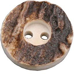 6 Stück klassische echt Hirschhorn Knöpfe 2 Loch deutsche Fertigung Tracht Trachtenknöpfe (14mm)