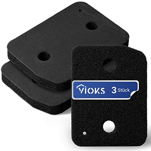 VIOKS Filter Set 3x Schwammfilter - Filterschwamm 207x155mm Ersatz für Мiele 9164761 Sockelfilter/Filter für Trockner Wärmepumpentrockner/Wäschetrockner Kondenstrockner