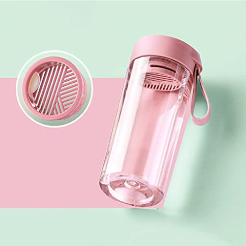 QHLOM Large Capacity 510ml/17.2oz Water Bottle Wide Mouth BPA-free Leak-proof Water Bottle (Color : Pink)