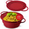Coolinato – Passoire silicone pliable 24 cm rouge – Passette pour nouilles, légumes & fruits - Compatible au lave-vaisselle, sans BPA, & résistante à la chaleur - Rabattable & peu encombrante