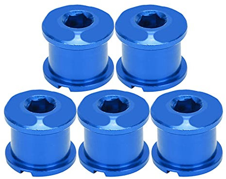 RiToEasysports 5 Pièces Vélo Double Disque Roue à Chaîne Vis Alliage D'aluminium Double Plateau Pédalier Boulon pour VTT VTT Vélo de Route(Bleu) pièces détachées vélo