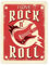 I Love Rock 'n' Roll Metallschild in 15x20 cm mit Gitarre für echte Rocker und Rockabilly Fans als Geschenkidee für die Wohnungseinweihung Musik Indie Alternative