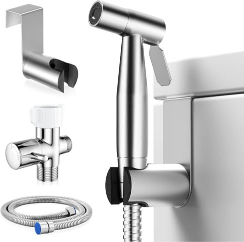 BRITULIF Bidet-Sprühgerät für Toilette, Handsprüher Kit mit verstellbarem Strahl für Toilette, Hand-Bidet, Stoffwindel-Sprüh-Set, muslimische Dusch-WC-Sprühgerät – einfach zu installieren