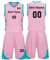 Benutzerdefiniert Basketball Trikots Kinder Herren mit Namen Nummber Logo Basketball Jersey Shirt und Shorts (Rosa)