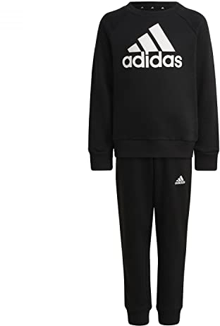 adidas Unisex Kinder Essentials Logo French Terry Jogger Set, black/white, 3-4 Years