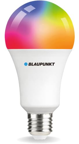 BLAUPUNKT Smart Bulb E27, 9W, Colour Changing LED Light Bulb WiFi, Warm White to Cool Daylight Room Lighting, Dimmable, Music Sync and More Smart Modes, Works with Google Home – 1 piece (Pack of 1)