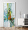 MyMaxxi - Tür bekleben mit Türtapete Türposter Türfolie Selbstklebend 90x200 Abstraktes Gemälde mit blau orangen Pinselstrichen - Tür verschönern Türaufkleber Türklebefolie Gemälde Zeichnung blau