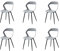 GrandCA HOME Lot de 6 Chaises de Salle à Manger, Chaises de Cuisine, Design Creux Sculpté avec Dossier, Pieds en Métal Robuste Noir, Gris