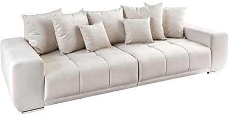 Riess Ambiente Extravagantes XXL Sofa ELEGANCIA 285cm Champagner beige Samt inkl. Kissen Bigsofa