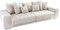 Riess Ambiente Extravagantes XXL Sofa ELEGANCIA 285cm Champagner beige Samt inkl. Kissen Bigsofa