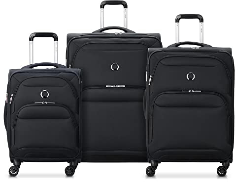 DELSEY PARIS Sky Max 2.0 Expandable 4 Double Rolls Trolley L/M/S Black