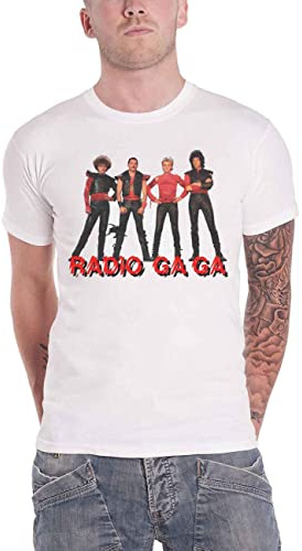 Queen T Shirt Radio Ga Ga Band Logo Nuovo Ufficiale Unisex Bianca Size S