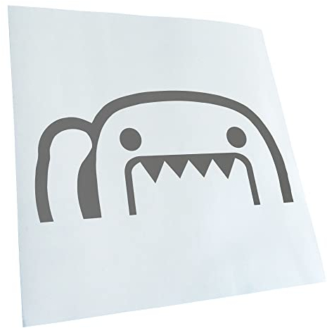 Kiwistar - Autoaufkleber - Grau - 20x10cm Halber Domo Kun - Heckscheibe Auto Aufkleber wetterfest für Kfz LKW Mofa Truck - Sticker außen selbstklebend Tuning Zubehör für Fenster Fahrzeug Scheibe