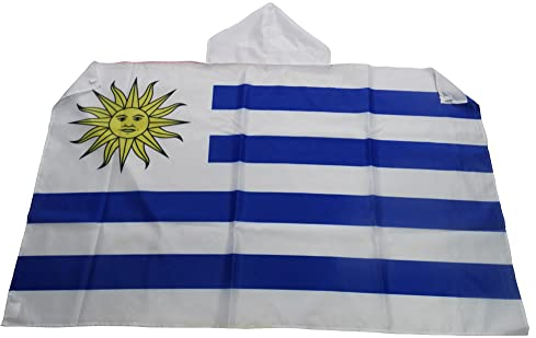 AZ FLAG Bandera de Uruguay 150 x 90 cm, Capa Bandera Uruguaya 100% poliéster con mangas integradas, Body Flag uruguayo