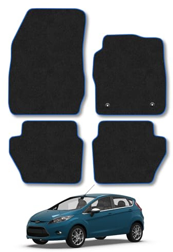 Fits Ford Fiesta (2008-2011) Carpet Car Mats | Tailored Fit Carpet Floor Mats non Slip Black Trim Full Coverage Compatible Accessory Front Rear Anti Slip