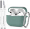 R-fun Kompatibel mit AirPods Pro 1 Gen Hülle mit Reinigungsset, Vollständiger Silikonschutz Kompatibel mit Apple AirPods Pro 2019 Hülle [Front-LED sichtbar],Tannengrün