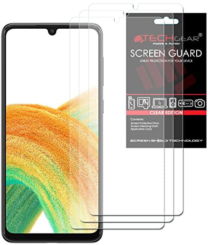 TECHGEAR [3 Pack] Screen Protectors Compatible with Samsung Galaxy A34 5G, CLEAR LCD Screen Protectors Cover Guards
