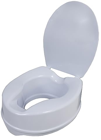 Sanitec - Elevador WC Adulto con Tapa (15 cm de altura), Alzador WC Adulto, Asiento Elevador WC Universal, Adaptador WC para Mayores y Minusválidos, Elevadores Inodoros para Adultos