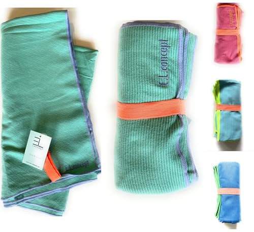 E.L.concept Geripptes 160x80 Sporthandtuch | Sauna | Strand | Kinder - Mikrofaser strukturiert kompakt sandfrei schnelltrocknend Handtuch Badetuch