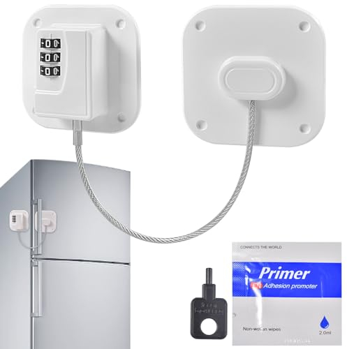 Candado para Puerta de Frigorífico,Seguridad de Refrigerador Cerradura Adecuado para Armarios, Cajones, Ventanas y Refrigeradores