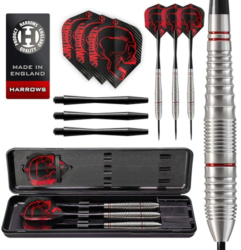 Harrows Rage Tungsten Style Darts | Steeldarts-Set mit Tragetasche | 21g, 22g, 23g & 24g| Enthält Speedline-Schäfte und 100-Mikron-Rage-Flights