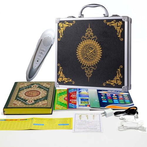 Koran-Stiftleser, verbesserter 16 G, digitaler sprechender Lesestift mit Koranbuch, Lesestift mit arabischer englischer Übersetzung und Rezitern, mehrsprachiges Beten, islamische Muslime,