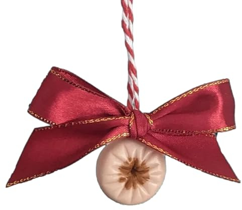 Po-Anhänger für Weihnachten - Braunes, arschförmiges Ornament aus Kunstharz mit roter Schleife,Kreative Geschenke für Weihnachtsbaum, Fenster, Handlauf, Tür, Wände, Kamin Yiurse