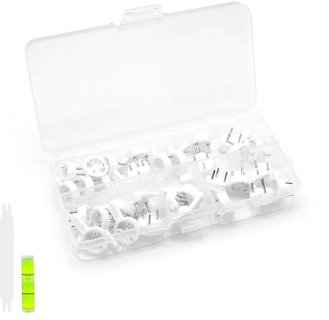 ZIJANG Non Trace Haken, 30 Stück Wandhaken Bilder Kommt mit Wasserwaage, Plastik Bilderhaken zum Nageln , Drywall Picture Hanger zum Aufhängen von Fotowand-Bilderrahmen